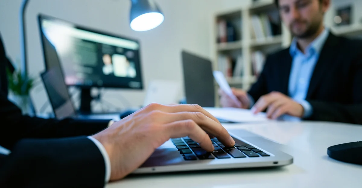 MSP discussing CyFun compliance framework with client on laptop