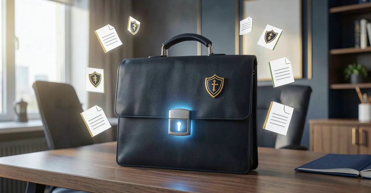 Modern office with secured documents - cybersecurity for professional services